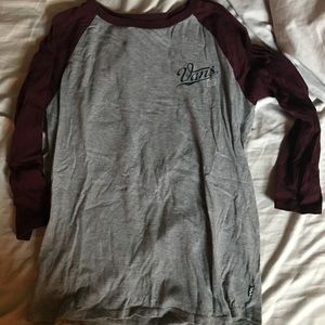 Vans crewneck grey & maroon baseball tee